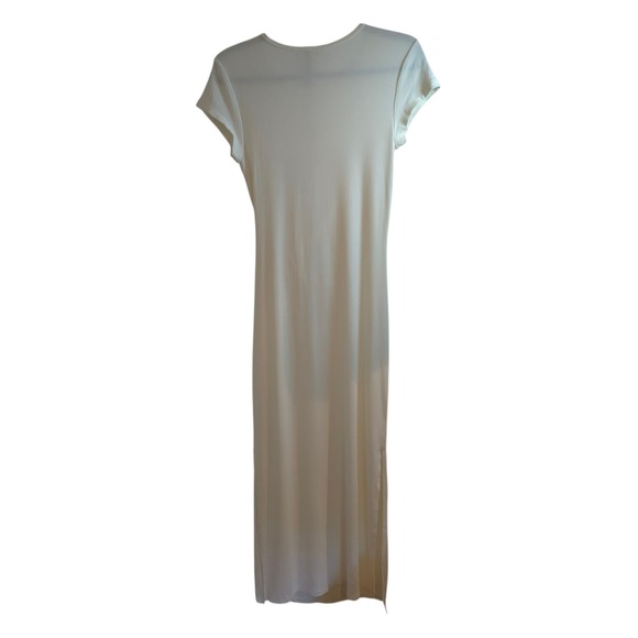Wilfred Fortune Tie Front Midi Dress Cream‎ M ECOVERO Soft Drape Side Slits Midi - Picture 8 of 12